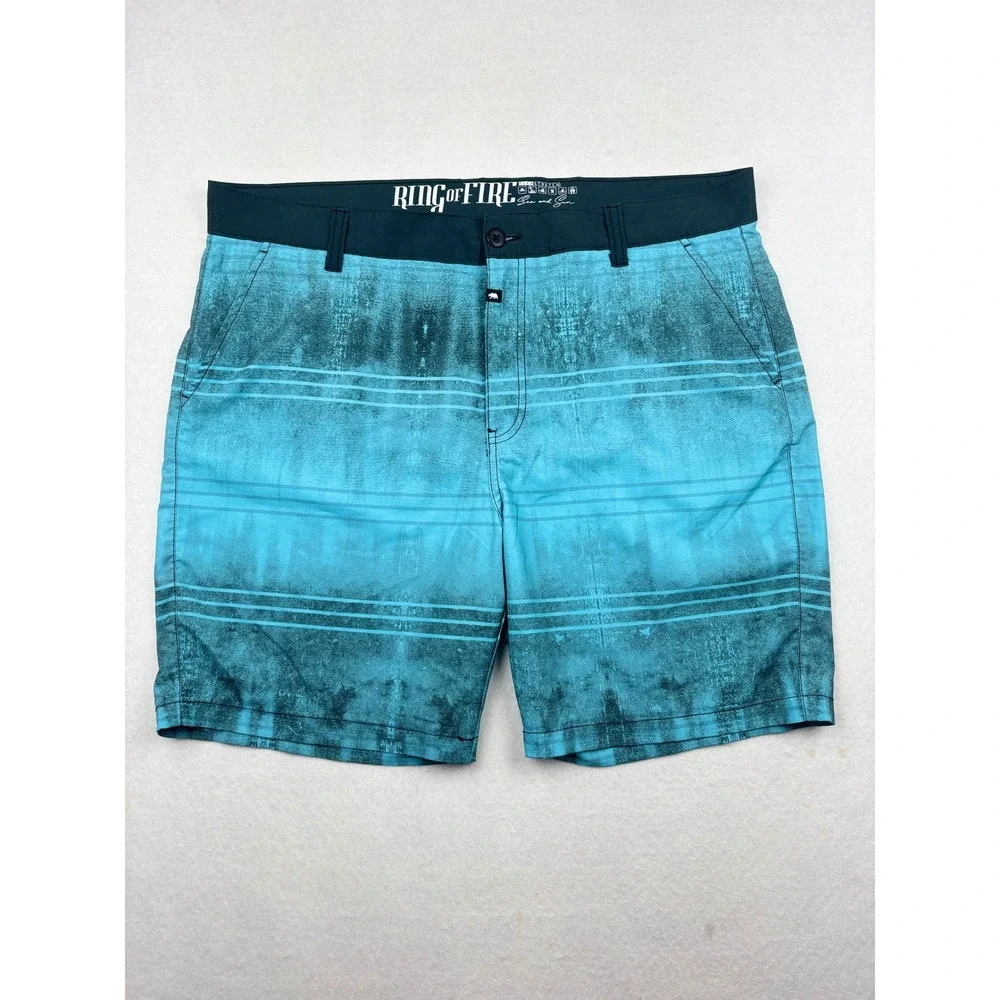 Ring of Fire Hybrid Board Shorts Mens 38 Stretch Swim Surf Shorts